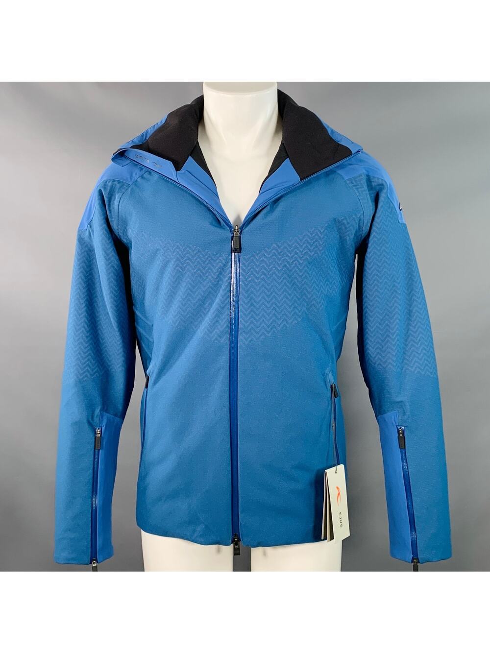 KJUS Size M Freelite Blue Chevron Polyester Ski Jacket